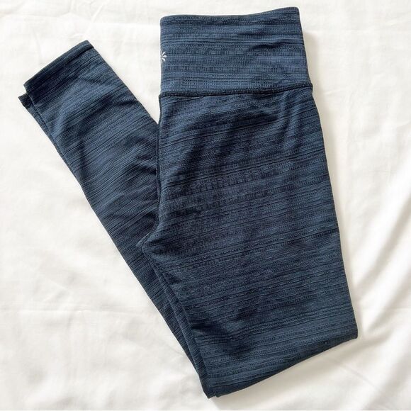 Athleta NWOT Jacquard Chaturanga tight leggings women’s size M navy blue - Picture 1 of 3